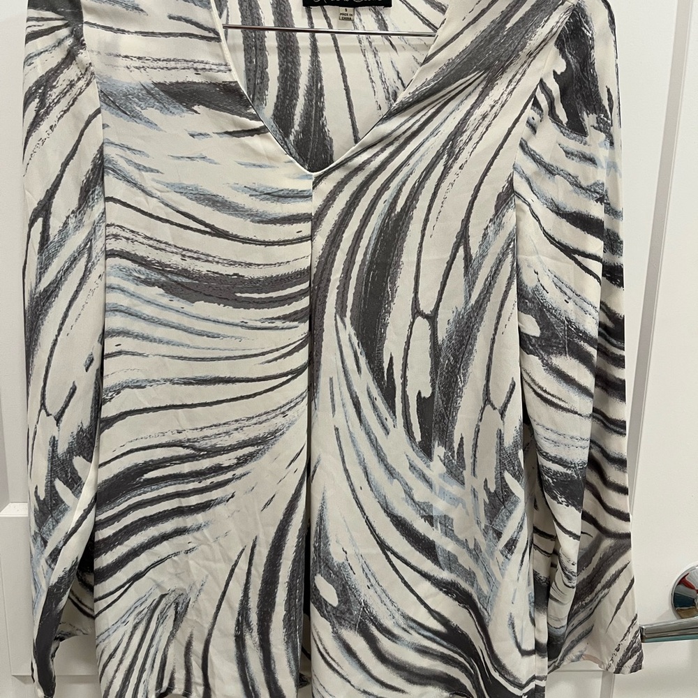 Rose & Olive Black and White Zebra Print Blouse